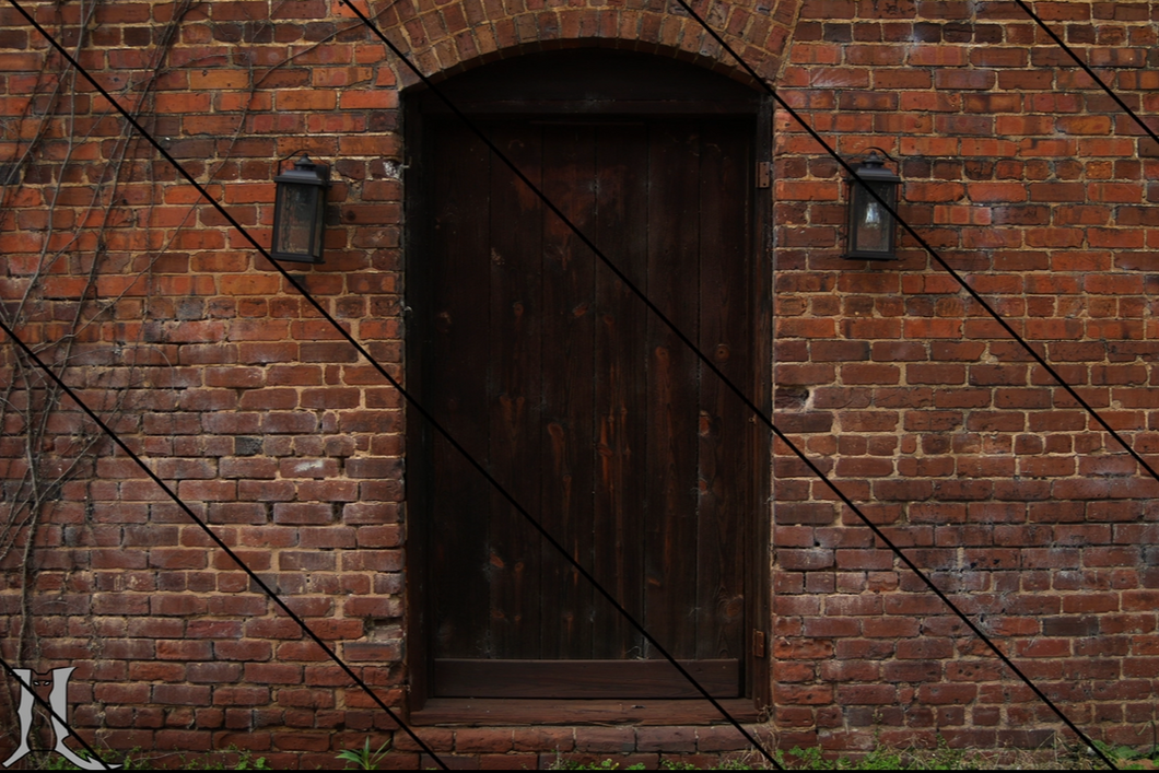 Wooden Door in a Brick Wall